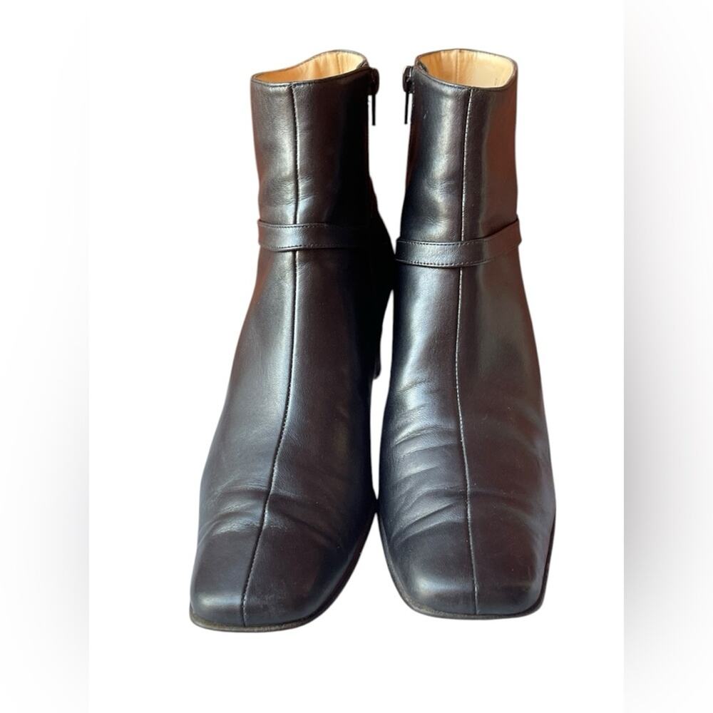 Salvatore Ferragamo Black Leather Boots Timeless Equestrian Style Size:9.5 2A